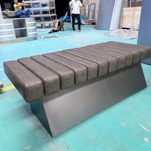 Chaise <span class=keywords><strong>de</strong></span> canapé en métal en acier inoxydable <span class=keywords><strong>Centre</strong></span> commercial Siège <span class=keywords><strong>de</strong></span> repos Chaise <span class=keywords><strong>de</strong></span> <span class=keywords><strong>loisirs</strong></span> en cuir - Product Image 5