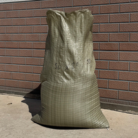 Sacs en plastique tissé PP vert militaire durables de 50 kg, résistants à l'humidité, réutilisables, impression offset, taille personnalisée acceptée