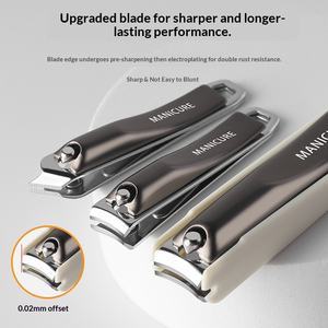 Coupe-ongles professionnel de luxe en acier inoxydable ultra-affûté et robuste, kit de <span class=keywords><strong>manucure</strong></span> et pédicure 3-en-1 avec lime à ongles, coffret cadeau - Product Image 3