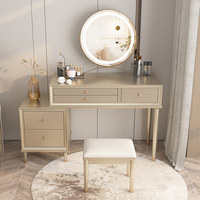 Coiffeuse en bois massif de style américain, luxe léger, moderne et minimaliste, très tendance, pour petites chambres, intégrée