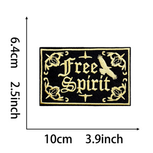 Parche Bordado con Letras Góticas Vintage, Nunca Domado, Espíritu Libre, Corazón Salvaje, Alma Rebelde, Aplique Termoadhesivo o para Coser - Product Image 6