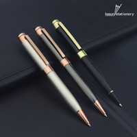 Regalo Empresarial, Bolígrafo de Metal de Alta Gama en Negro y Oro Rosa con Excelente Escritura y Recarga Parker