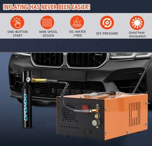 Compresseur d'air portable PCP SolidTop 4500psi 30MPa 300bar refroidi par air <span class=keywords><strong>sans</strong></span> huile 12V 110V 220V pour paintball, plongée sous-marine, pneus de voiture - Product Image 2