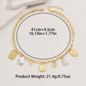 European American Style Geometric <b>Necklace</b> Zinc Alloy Pendant Design Women's Fashion Jewelry Party Wear - Product Image 4
