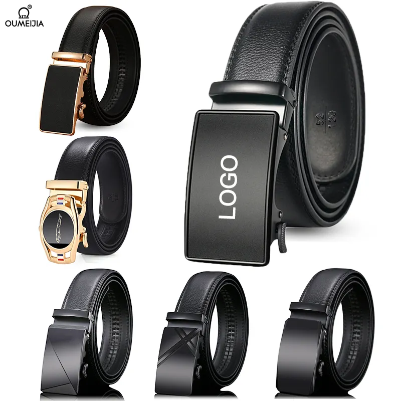 Belt high end leather automatic buckle layer cowhide business mens belt manufacturers wholesale