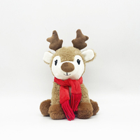 Jouets en peluche personnalisés de Noël, rennes kawaii avec écharpe rouge, jouets en peluche mignons et moelleux pour enfants, vente en gros