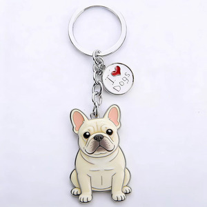 Porte-clés <span class=keywords><strong>Bouledogue</strong></span> Français en Émail Souple et Dur de Haute Qualité, Pendentif Chien en Métal Mignon, Porte-clés Souvenir Coloré – Vente en Gros - Product Image 4