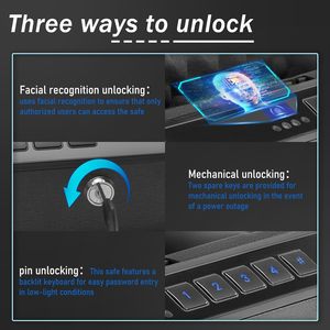Hộ gia đình nhỏ Hộp An toàn, chống rơi và chống trộm hộp súng chiến thuật, Nhận dạng khuôn mặt vân tay mật khẩu mở khóa an toàn - Product Image 3