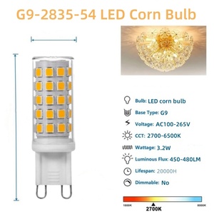 Luz Decorativa para Refrigerador, AC100-265V, Base <span class=keywords><strong>G9</strong></span>, Bombilla <span class=keywords><strong>LED</strong></span>, Blanco Cálido, Cerámica+PC, 3W, CRI80, 20000 Horas, 2 Años de Garantía, 54 <span class=keywords><strong>LED</strong></span> - Product Image 4