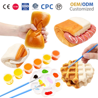 Kit de peinture DIY pour squishy en mousse à rebond lent, jouet à presser en mousse peignable avec outils de pigmentation lavables pour l'école et la salle de classe