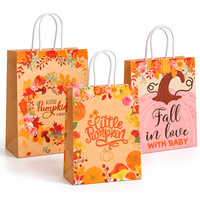 Sacs en papier cadeau pour Thanksgiving, sacs en kraft personnalisés avec logo et poignées pour pâtisseries, biscuits, friandises et cadeaux de fêtes