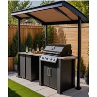 Cuisine extérieure modulaire en acier inoxydable pour barbecue, four à pizza, ensemble de meubles de jardin, cuisine complète avec armoire, îlot et évier