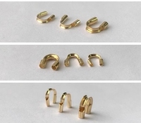 Protector de Alambre en Forma de U de Alta Calidad con Baño de Oro de 14k, Guardacabos, Cierres y Conectores para Suministros y Accesorios de Joyería