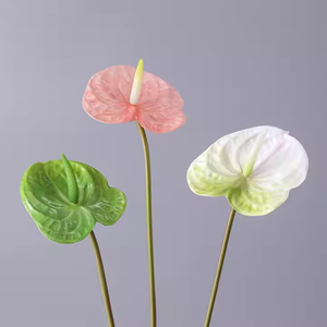 Flor de simulación de Anthurium con sensación de una sola mano, película 3D de flamenco grande, banquete de boda, arreglo de flores falsas, Escena de Pascua - Product Image 1