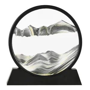 圆形玻璃减压装饰沙定时器玩具沙园木岩景观艺术片展示快速沙画