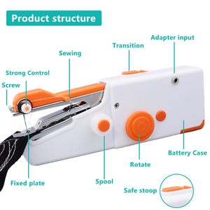 Mini Portable Electric <b>Sewing</b> <b>Machine</b> with Chain Stitch & Engine for Kids <b>Children</b> Thread Trimmer Clothes Home Use - Product Image 2