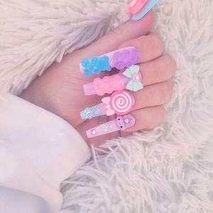 Paso <span class=keywords><strong>Sico</strong></span> 20 thèmes assortis aléatoires, cabochons en résine sur le thème des ours, bonbons, kawaii, aliments, fruits, filles, pour la décoration d'ongles et les accessoires de nail art - Product Image 6