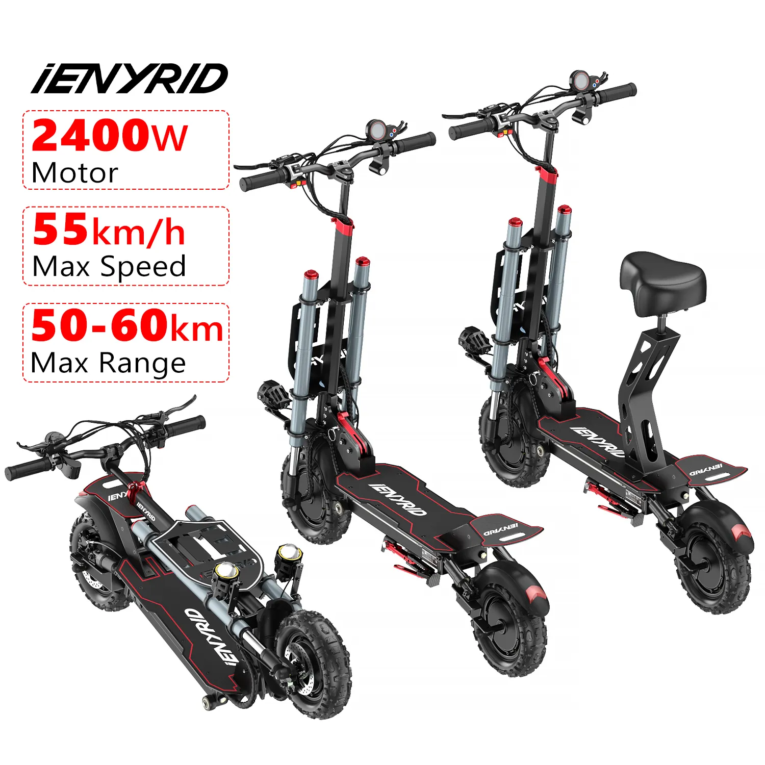 USA EU Warehouse !!! 2 wheel 11 inch 20ah iENYRID ES20 How much are Adults electric scooters 2400w escooter