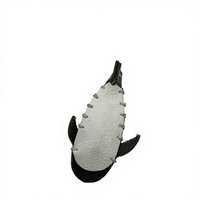 Porte-clés Requin en Cuir Pleine Fleur Véritable, Écologique, Tanné Végétal, Fait Main, Animal Marin 3D, Breloque de Sac