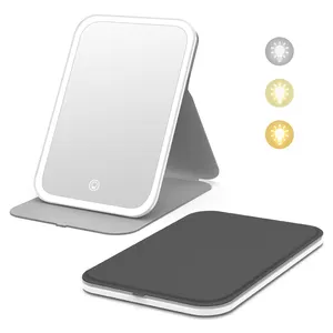 Miroir cosmétique compact ultra-mince portable avec écran tactile gradation pour les cosmétiques