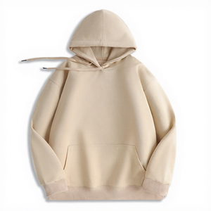 Men's White Hooded Sweatshirt Oversized Fit Regular Sleeve Cotton French Terry Casual Autumn Wear - Product Image 3
