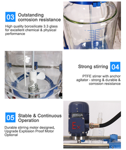 Reactor de vidrio con válvula de alivio de presión para seguridad - Product Image 5