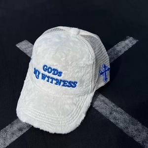 Sublimación Suede Trucker Hat Gorra de béisbol Gorra Velour Design 5 Panel Custom Vone Dutch Velvet Trucker Hat Cap - Product Image 4