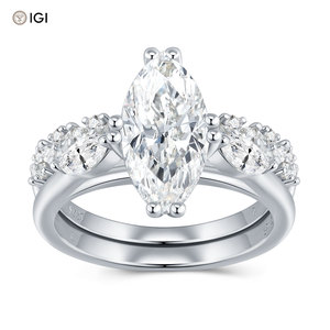<span class=keywords><strong>Bague</strong></span> de luxe en argent S925 avec diamant de laboratoire de conception personnalisée, taille marquise, grande pierre de 2,6 carats, cadeau pour elle - Product Image 1