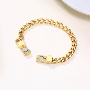 Non ternir étanche hommes Bracelet cubain fini mat en acier inoxydable fermoir magnétique cubain <span class=keywords><strong>gourmette</strong></span> Bracelet pour hommes femmes - Product Image 3