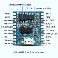 Module audio DY-SV19R Mini lecteur MP3 Déclencheur IO Téléchargement USB Module vocal Flash Version améliorée SV17F