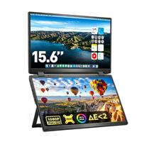 Moniteur portable double écran M4 15,6 pouces LCD 1080P FHD IPS, extension d'écran pour ordinateur portable, affichage externe pour ordinateur portable Mac PC Windows