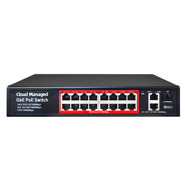 16 Ports Cloud Management Series Poe Switch with Uplink Ports for Wireless Devieces