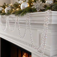 Guirlande de Noël en perles de cristal de 10 mètres, chaîne scintillante à facettes, pour décorations de mariage, ornements d'arbre, fournitures de fête festive