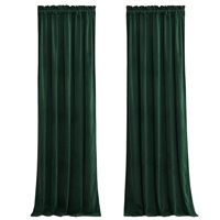 Rideaux occultants en velours vert foncé, isolants thermiques et anti-bruit pour salon et chambre à coucher