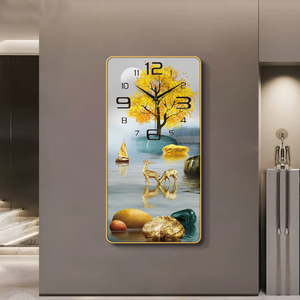 Cao cấp mới Internet đỏ đồng hồ treo tường nhà phòng khách phòng ăn phòng ngủ hình chữ nhật câm sáng tạo đồng hồ miễn phí - Product Image 3