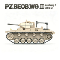 Tank Pengamatan Artileri Panzer II Ausf.C Jerman Perang Dunia II, Mainan Blok Bangunan Militer Plastik ABS untuk Anak-anak, DIY