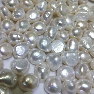 Perles d'eau douce à deux faces, 9-10 mm, perles lâches, baroques, forme irrégulière, pierre lisse, options de bricolage - Product Image 2