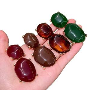 Pendientes de moda con diseño ovalado de resina, joyería de fiesta para mujer, estilo vintage - Product Image 2