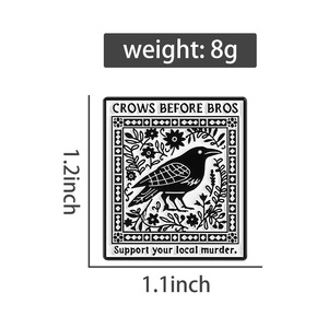 Crows Before Bros Support Your Local Murder esmalte Pins Retro Punk geométrico insignia Blackwack solapa broches joyería amigos regalo - Product Image 6
