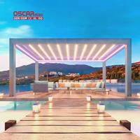 Pergola Festive Lumineuse Étanche en Aluminium pour Soirées et Dîners en Jardin, Charme Magique et Ciel Étoilé
