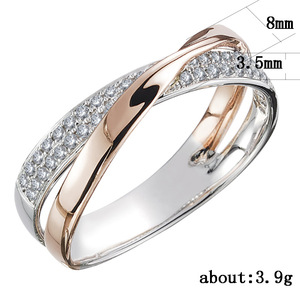 Anello Geometrico a Forma di X Bicolore per Donne - Product Image 5
