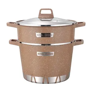 定制标志新的两层铝制家用汤锅，加厚金属蒸锅，用于食物蒸煮