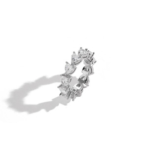 Anillo de Cobre con Zirconia en Forma de Corazón, Anillo de Amor con Zirconia de 5mm para el Dedo Índice, para Mujer - Product Image 4