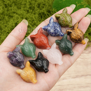 Bán Buôn Động Vật Tự Nhiên Fox Head Đá Quý Handmade Khắc Fox Head Đá Cho Trang Trí Nội Thất Quà Tặng - Product Image 5