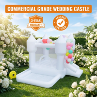 Château gonflable de mariage de qualité commerciale DFRL, toboggan gonflable blanc, certifié EN14960, PVC, 13x13x10 pieds, garantie de 3 ans, >400 kg