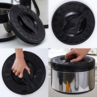 Ensemble de 3 Récipients Isothermes Noirs de Haute Qualité pour Aliments, Marmites Chauffantes Professionnelles SA