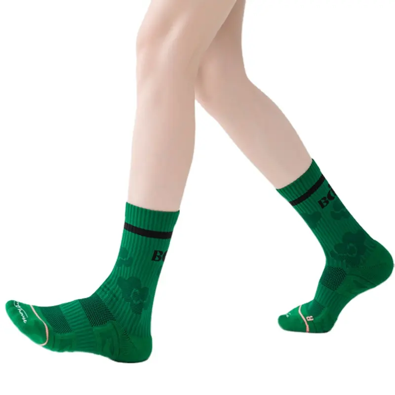 women's mid-calf thin breathable running socks deodorant towel bottom sports socks