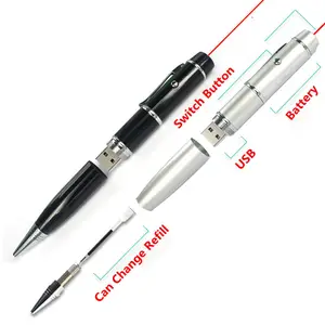 Digibloom Ponteiro a laser personalizado para presente, caneta multifuncional com bastão USB 8GB 16GB 32GB 64GB 128GB