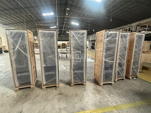 Design personalizzato moderno vetro temperato MDF orologio in legno vetrina con luce a LED per la decorazione di negozi e centri commerciali - Product Image 5