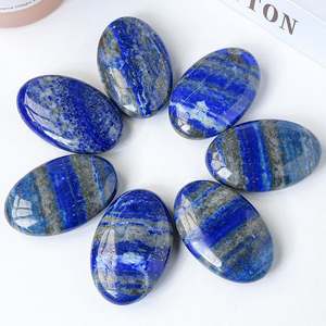 Pierres de paume en lapis-lazuli sculptées vintage en gros, artisanat en cristal naturel pour le Feng Shui, le bouddhisme, la pierre précieuse porte-bonheur - Product Image 5